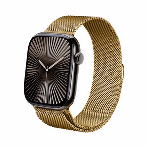 Crong Milano Steel nerūsējošā tērauda siksniņa Apple Watch 44 / 45 / 46 / 49 mm, zelta krāsā
