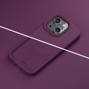 Etteri Silicone Mag maciņš iPhone 15 6,1 collu, tumšā ķiršu krāsā