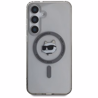 Karl Lagerfeld Poga Choupette Galva Drukāts Logotips Magnētiskais Samsung Galaxy S25 viedtālruņa apvalks melna