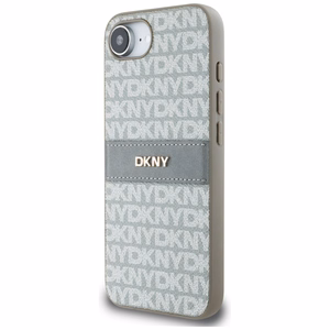 DKNY atkārtota tekstūras raksta ar tonālām svītrām iPhone 16e apvalks - bēšs