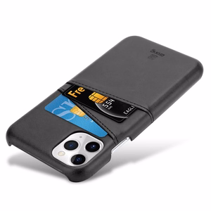 Crong Neat Cover vāciņš ierīcei iPhone 11 Pro, ar karšu kabatiņām, melns