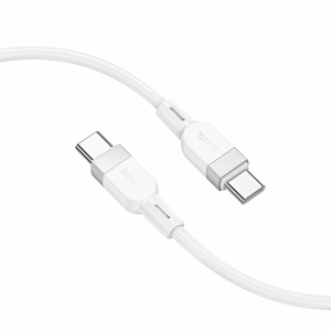 Kabelis USB C uz USB C Hoco 3A 60W silikona 1 m X109 balts