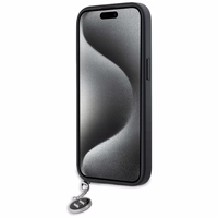 Karl Lagerfeld Saffiano Rhinestones & Charm viedtālruņa apvalks iPhone 15 / 14 / 13 - melns