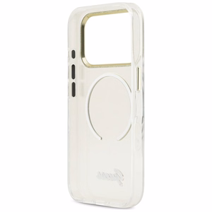 Guess IML Script Metal MagSafe Maciņš for iPhone 17 Pro - Clear