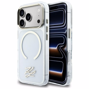 Karl Lagerfeld IML KL Script Logo MagSafe Case for iPhone 17 Pro Max - Clear