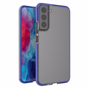 Spring viedtālruņa apvalks gels apvalks ar krāsainu rāmi Samsung Galaxy S22 + (S22 Plus) tumši zila