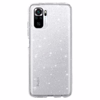 Crystal Glitter viedtālruņa apvalks Xiaomi Redmi Note 10/Note 10S/Poco M5S sudraba