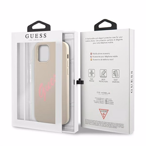 Guess GUHCP12MLSVSGP iPhone 12/12 Pro 6.1" pelēks rozā/pelēks rozā cietais apvalks Silikona Vintage