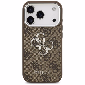 Guess 4G Big 4G Classic Logo viedtālruņa apvalks iPhone 17 Pro - brūns - sudrabains