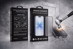 Perfectionists 2.5D Super Strong matēts rūdīts stikls Apple iPhone 17 Pro Max, melns