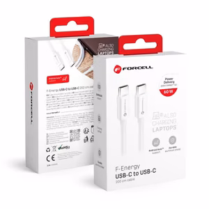 Cable USB C to USB C Forcell F-Energy QC4.0 PD 3A 60W 2 m C338 white