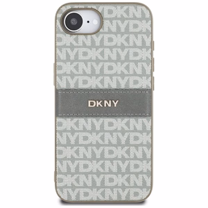 DKNY atkārtota tekstūras raksta ar tonālām svītrām iPhone 16e apvalks - bēšs