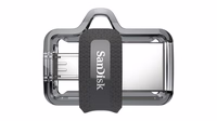 SanDisk Ultra Dual m3.0 USB flash drive 256 GB USB Type-A / Micro-USB 3.2 Gen 1 (3.1 Gen 1) melns, sudraba, caurspīdīgs
