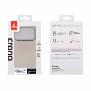 Crong Color Cover Magnetic MagSafe vāciņš ierīcei iPhone 17 Pro Max, akmens bēšs