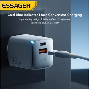 Lādētājs Essager GaN Polestar balts 33W (PD / QC3.0)