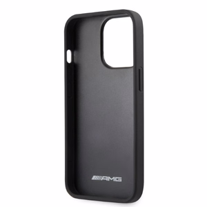 AMG AMHCP13LOSDBK iPhone 13 Pro / 13 6.1" melna/melna cietais apvalks ādas liektās līnijas