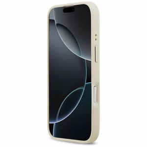 GUESS viedtālruņa apvalks IPHONE 17, saderīgs ar MagSafe GUHMP17SPSAMSECE (PU ar peonijas karsto zīmogu) bēšs