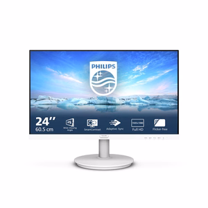 Philips V Line 241V8AW/00 monitors 60,5 cm (23,8") 1920 x 1080 pikseļi Full HD LCD balts