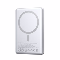 BWOO ultra-slim aluminium magnetic portatīvais lādētājs P76 PD 20W 10000 mAh with digital display and USB-C port melns