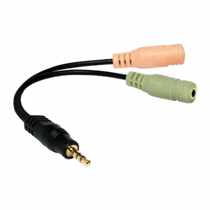 LogiLink CA0021 – 4 kontaktu 3.5 mm stereo spraudņa–2 × 3.5 mm ligzdu audio adapteris, 0.15 m