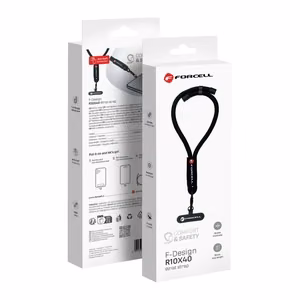 FORCELL F-DESIGN R10X40 rokas telefona siksniņa ar regulējamu garumu (maks. 20cm cilpā) melna