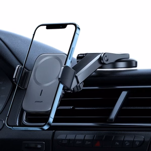 Automašīnas turētājs Joyroom Electric Holder melns (15W / Magsafe saderīgs) (magnētiskais / lipīgais paliktnis)
