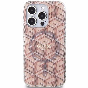 Guess IML GCube MagSafe viedtālruņa apvalks iPhone 15 Pro Max - rozā