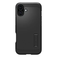 Spigen Tough Armor Magnētiskais apvalks ar statīvu iPhone 16 - melns