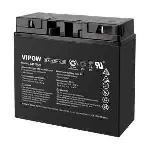 VIPOW MC tipa motocikla akumulators, 12 V, 25 Ah