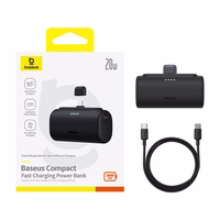 Portatīvais lādētājs OS-Baseus Compact IP 5000mAh 20W (melns)