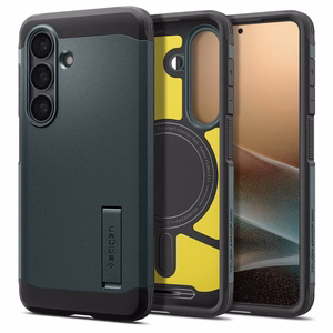 Spigen Tough Armor Mag MagSafe maciņš priekš Samsung Galaxy S26 zaļš