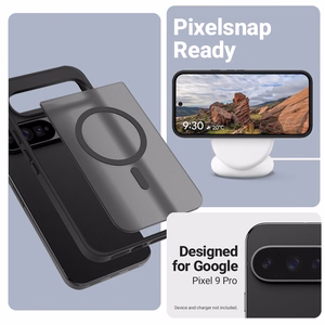 Crong Hybrid Matte Magnetic MagSafe vāciņš ierīcei Google Pixel 9 Pro, melns