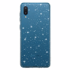 Sudraba krāsas Kristālais spīdīgais viedtālruņa apvalks Samsung Galaxy A02