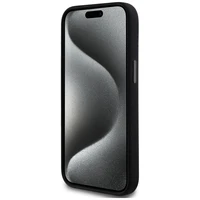 DKNY Šķidrs silikona mazs metāla logotips magnētiskais viedtālruņa apvalks iPhone 14/15/13 - melns