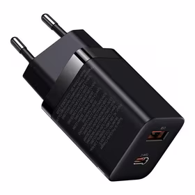 BASEUS lādētājs USB A + Type C PD QC3.0 30W CCSUPP-E02/CCCJG30UE melns