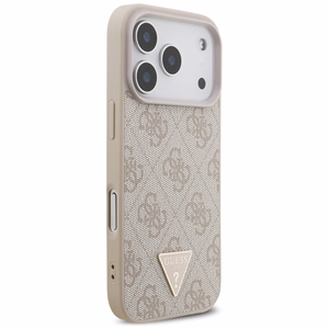 Чехол Guess 4G Strap Triangle Logo MagSafe для iPhone 17 Pro розовый