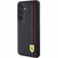 Ferrari Carbon Printed Line viedtālruņa apvalks Samsung Galaxy S24+ - melns