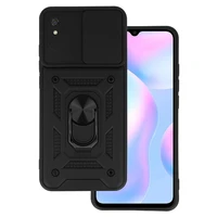 Slide Camera Armor Case Viedtālruņa apvalks Xiaomi Redmi 9A melns