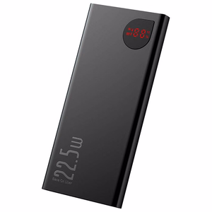 Powerbank Baseus Adaman Metal, 10000mAh, 2xUSB, USB-C, Lightning, MicroUSB 22.5W (melns)