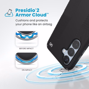 Speck Presidio2 Grip Magnet vāciņš ierīcei Samsung Galaxy S25 / S24, melns / slānekļa pelēks