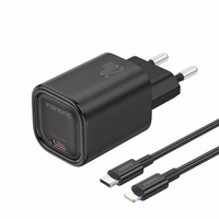 FONENG tīkla lādētājs EU69 PD 20W 1xUSB-C + kabelis USB-C - Lightning melns