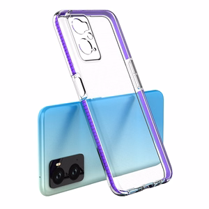 Spring viedtālruņa apvalks Realme 9i, Oppo A36 / A76 / A96 silikona pārvalks ar rāmi gaiši zils