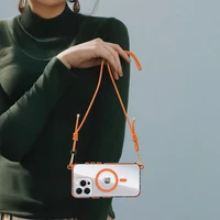 Tel Protect Strap Caurspīdīgs Viedtālruņa apvalks Iphone 16 Pro Max oranžs