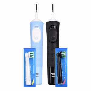 Oral-B Vitality Pro Duo pieaugušajiem rotējoši svārstīga zobu suka melnā krāsā, zilā krāsā, baltā krāsā