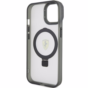 Ferrari gredzena statīva 2023 kolekcijas magnētiskais viedtālruņa apvalks iPhone 15 Plus / 14 Plus - melns