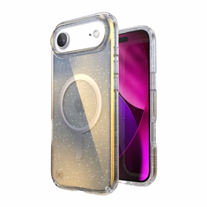 Speck Presidio Lux Glitter MagSafe vāciņš ierīcei iPhone Air, “Clear / Hyper Mirror Glitter” krāsā