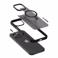 Crong Hybrid Frost MAG Cover - maciņš with MagSafe iPhone 16 Pro (melns)