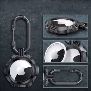 Tech-Protect TPUCarbon apvalks Apple AirTag - melns