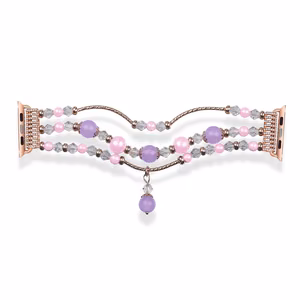 Aproces cilpa Apple Watch 42/44/45 dizains 4 zelta-violeta