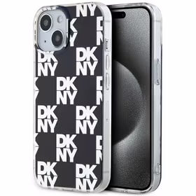 DKNY IML rūtainais mono raksts viedtālruņa apvalks iPhone 15 / 14 / 13 - melns